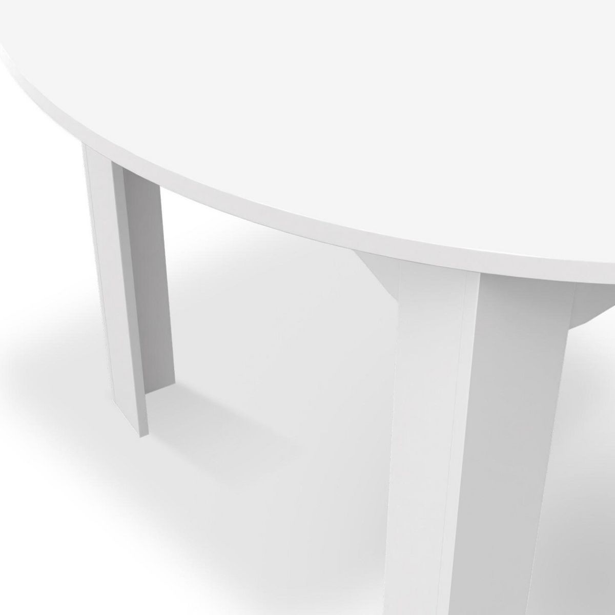ID MARKET Table à manger extensible ronde DONA 4-8 personnes blanc 110-150 cm