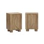 Voir la diapositive 1 : SWEEEK Lot de 2 tables de chevet effet bois de manguier 1 porte réversible Pondi