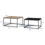 Voir la diapositive 4 : ID MARKET Lot de 2 tables basses gigognes BOSTON 60/70 métal noir et bois design industriel