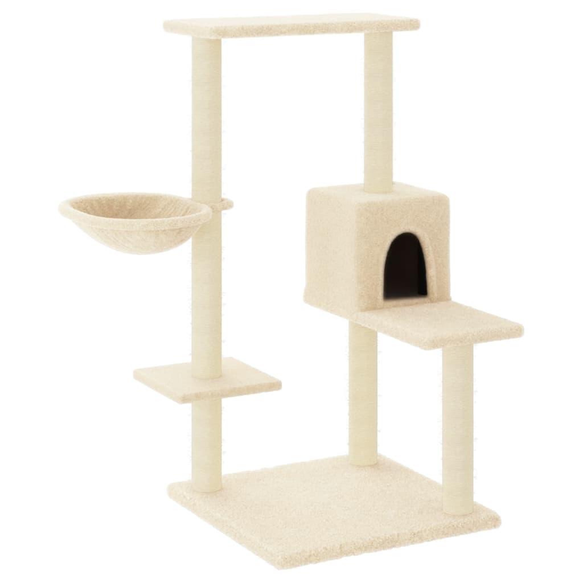 Voir la diapositive 2 : VIDAXL Arbre a chat avec griffoirs en sisal Creme 95 cm