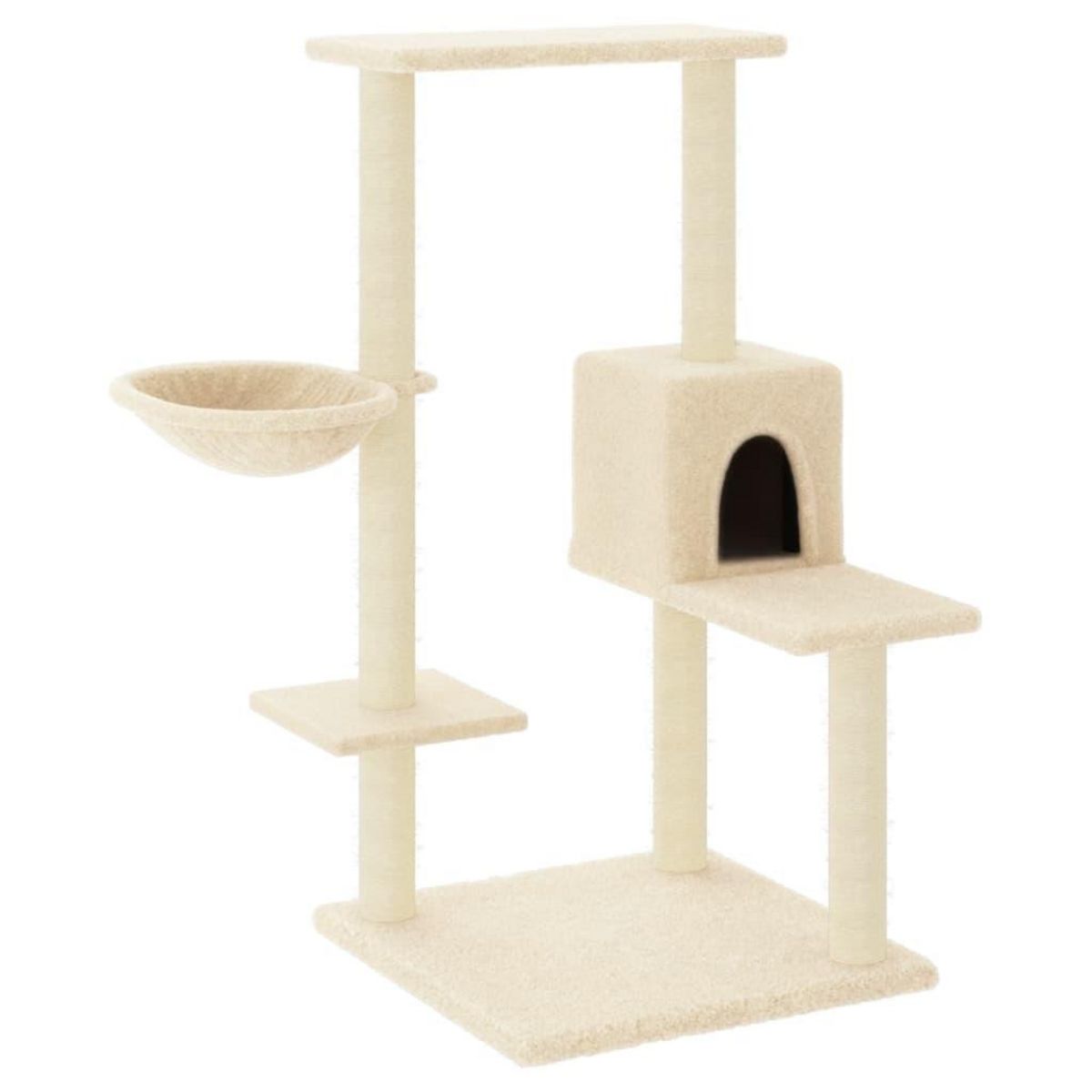 VIDAXL Arbre a chat avec griffoirs en sisal Creme 95 cm