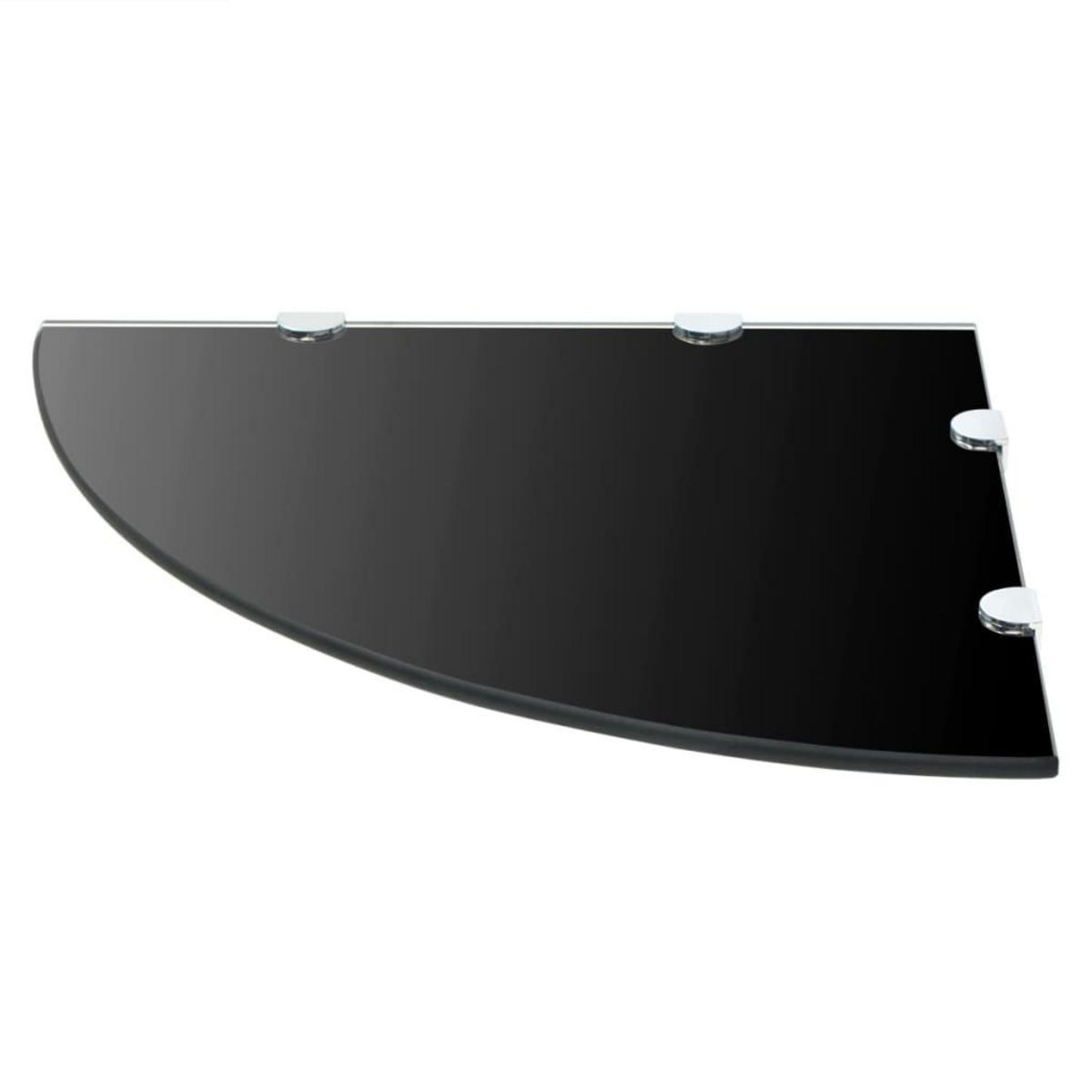 VIDAXL Etageres d'angle 2 pcs et supports chromes Verre Noir 45x45 cm