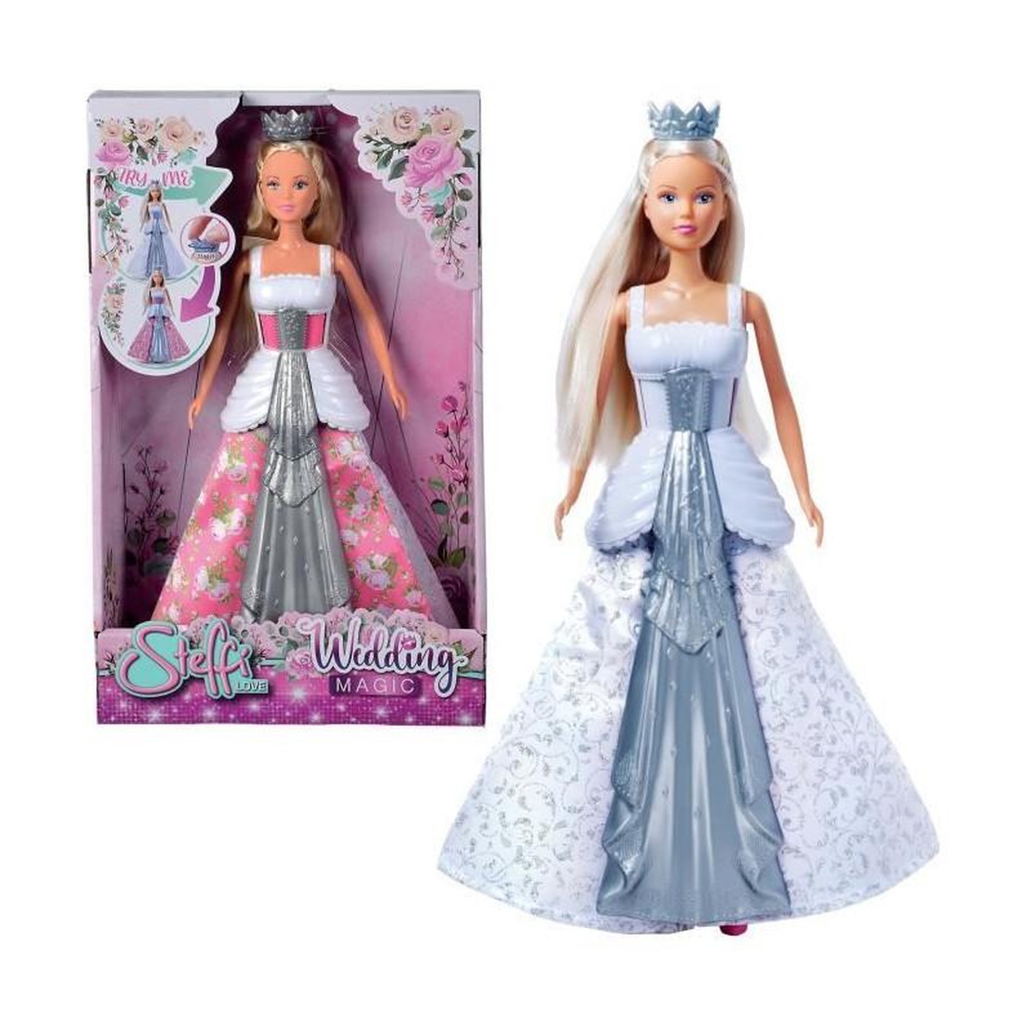 Voir la diapositive 3 : STEFFI LOVE Poupée Princesse Magique 29cm - STEFFI LOVE - Robe qui change de couleur