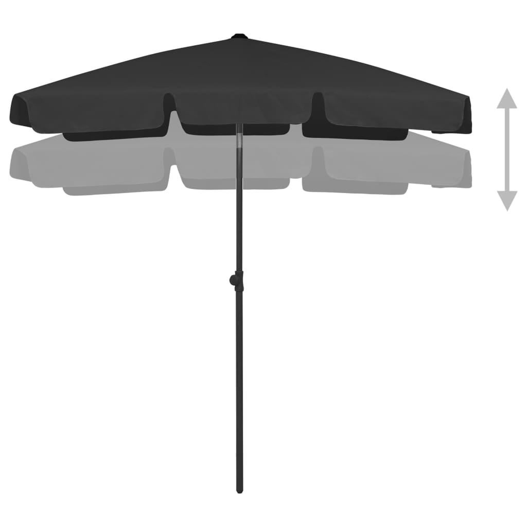 Voir la diapositive 3 : VIDAXL Parasol de plage noir 180x120 cm