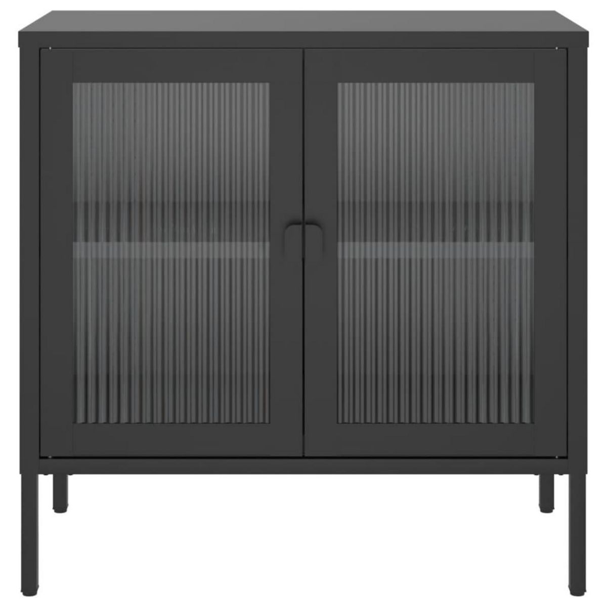 VIDAXL Buffet noir 70x35x70 cm verre et acier