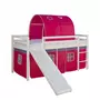 HomeStyle4U Lit toboggan  - avec rideaux et tunnel rose