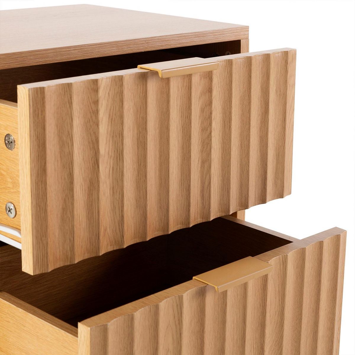 VS VENTA-STOCK Table de chevet Lluvia 2 tiroirs couleur chêne