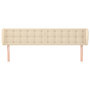 Voir la diapositive 3 : VIDAXL Tete de lit avec oreilles Creme 203x23x78/88 cm Tissu