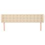Voir la diapositive 3 : VIDAXL Tete de lit avec oreilles Creme 203x23x78/88 cm Tissu