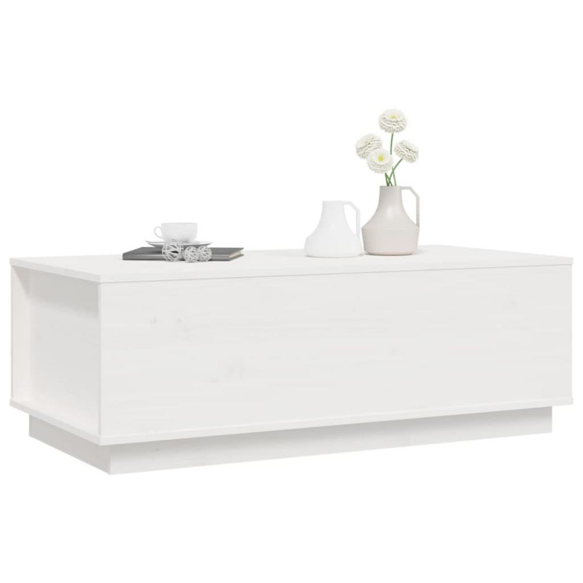 VIDAXL Table basse Blanc 100x50x35 cm Bois massif de pin