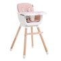 Voir la diapositive 2 : BEBELISSIMO BEBELISSIMO - Chaise Haute bébé - Évolutive - Réglable - en Bois - 2 en 1 – 6 mois jusqu'à 5 ans- rose