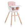 Voir la diapositive 2 : BEBELISSIMO BEBELISSIMO - Chaise Haute bébé - Évolutive - Réglable - en Bois - 2 en 1 – 6 mois jusqu'à 5 ans- rose
