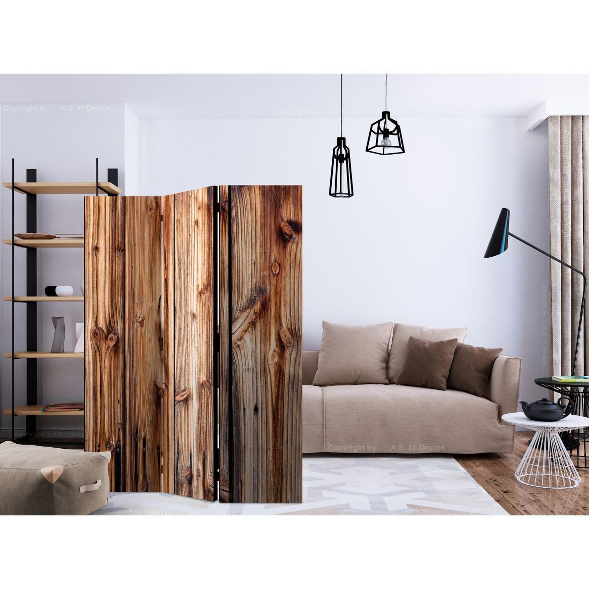 Voir la diapositive 2 : Paris Prix Paravent 3 volets  wooden chamber  135x172cm