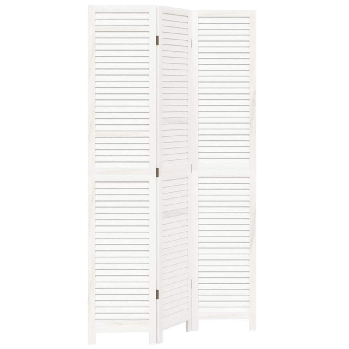 VIDAXL Cloison de separation 3 panneaux blanc bois de paulownia massif
