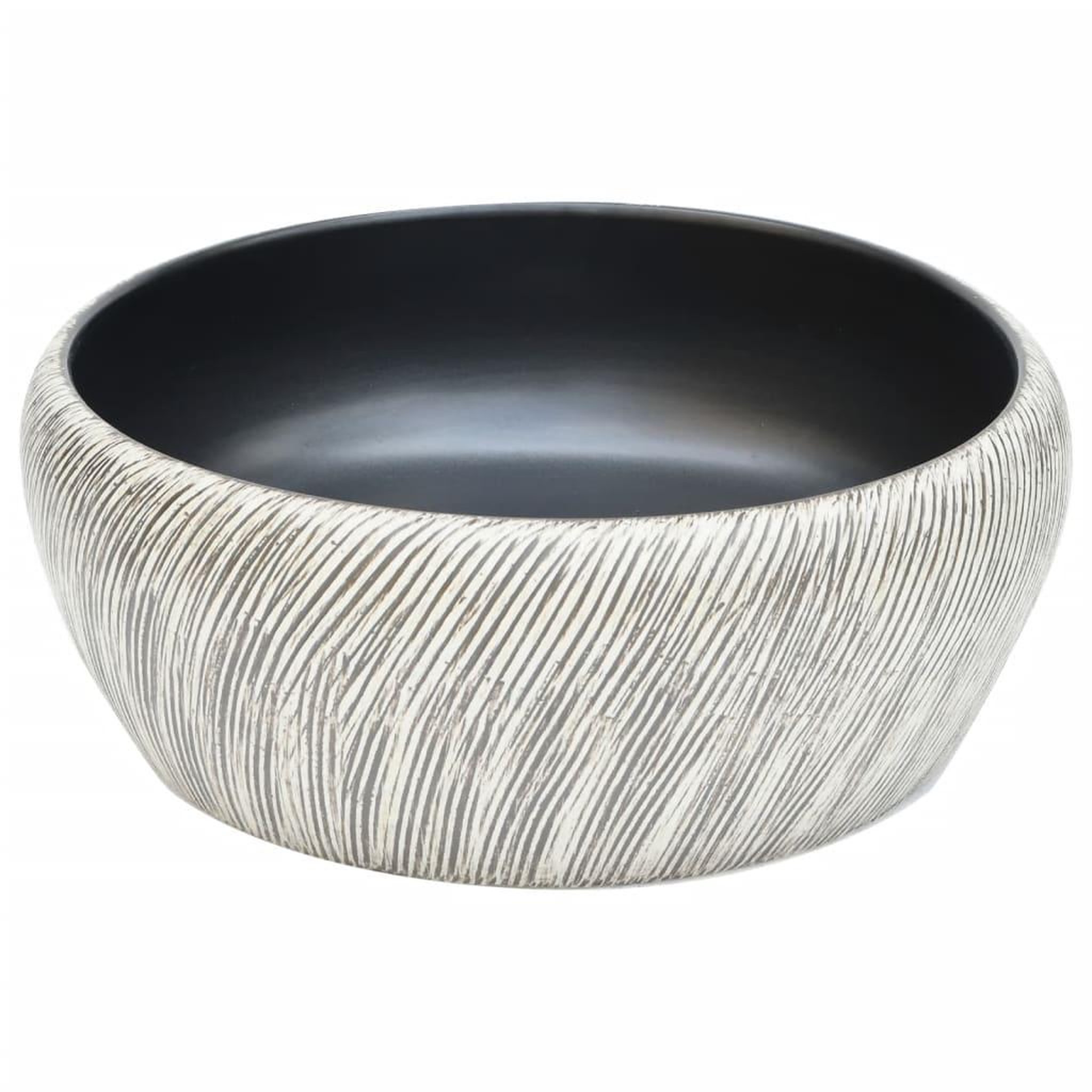 Voir la diapositive 3 : VIDAXL Vasque a poser noir et gris rond Φ41x14 cm ceramique