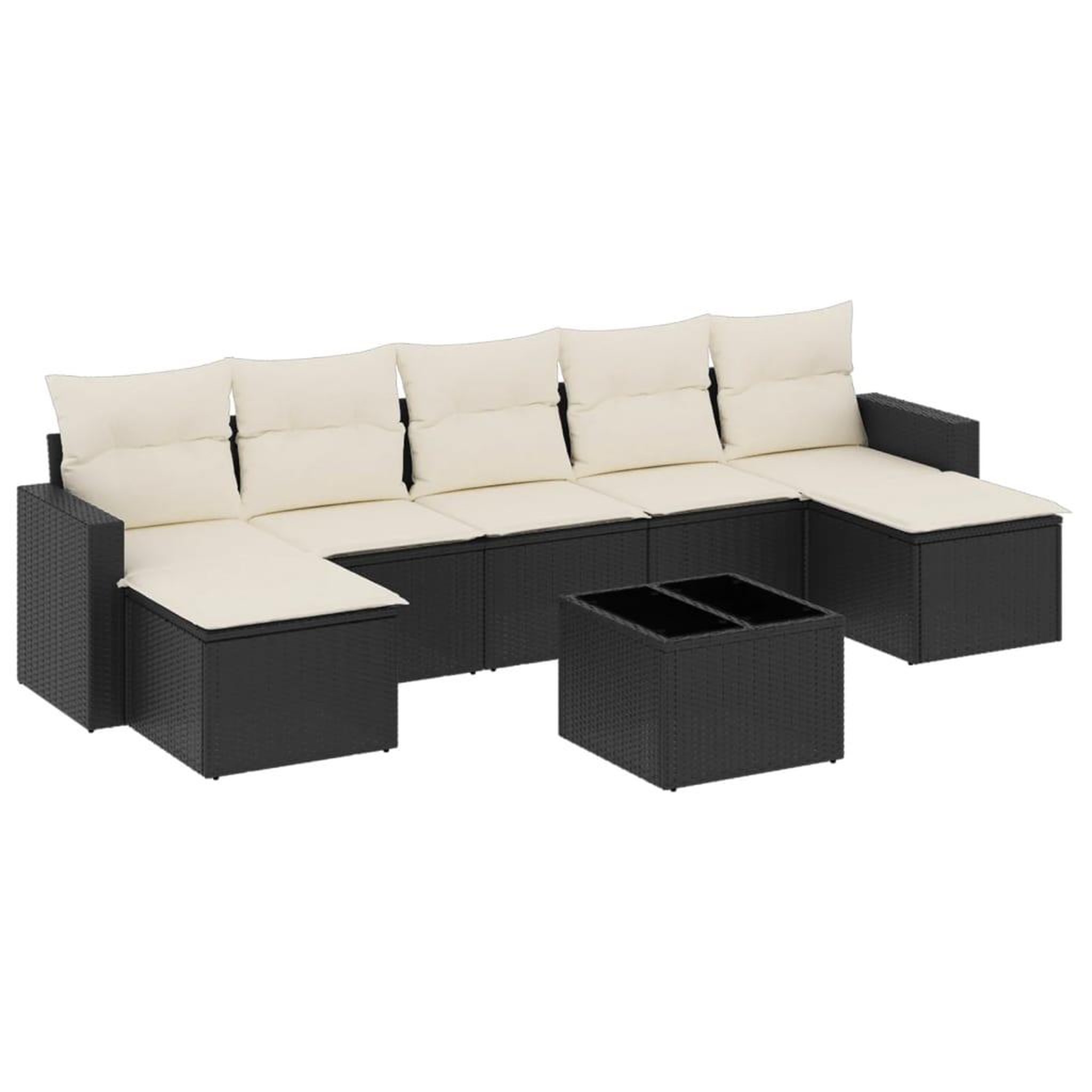 Voir la diapositive 2 : VIDAXL Salon de jardin 8 pcs avec coussins noir resine tressee