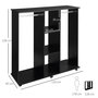 Voir la diapositive 3 : HOMCOM Armoire penderie meuble de rangement mobile 6 roulettes 120L x 40l x 128H cm panneaux de particules aspect bois noir