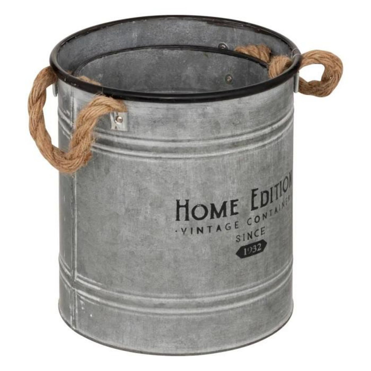 ATMOSPHERA Lot de 2 Seaux en Métal  Spring Garden  25cm Gris