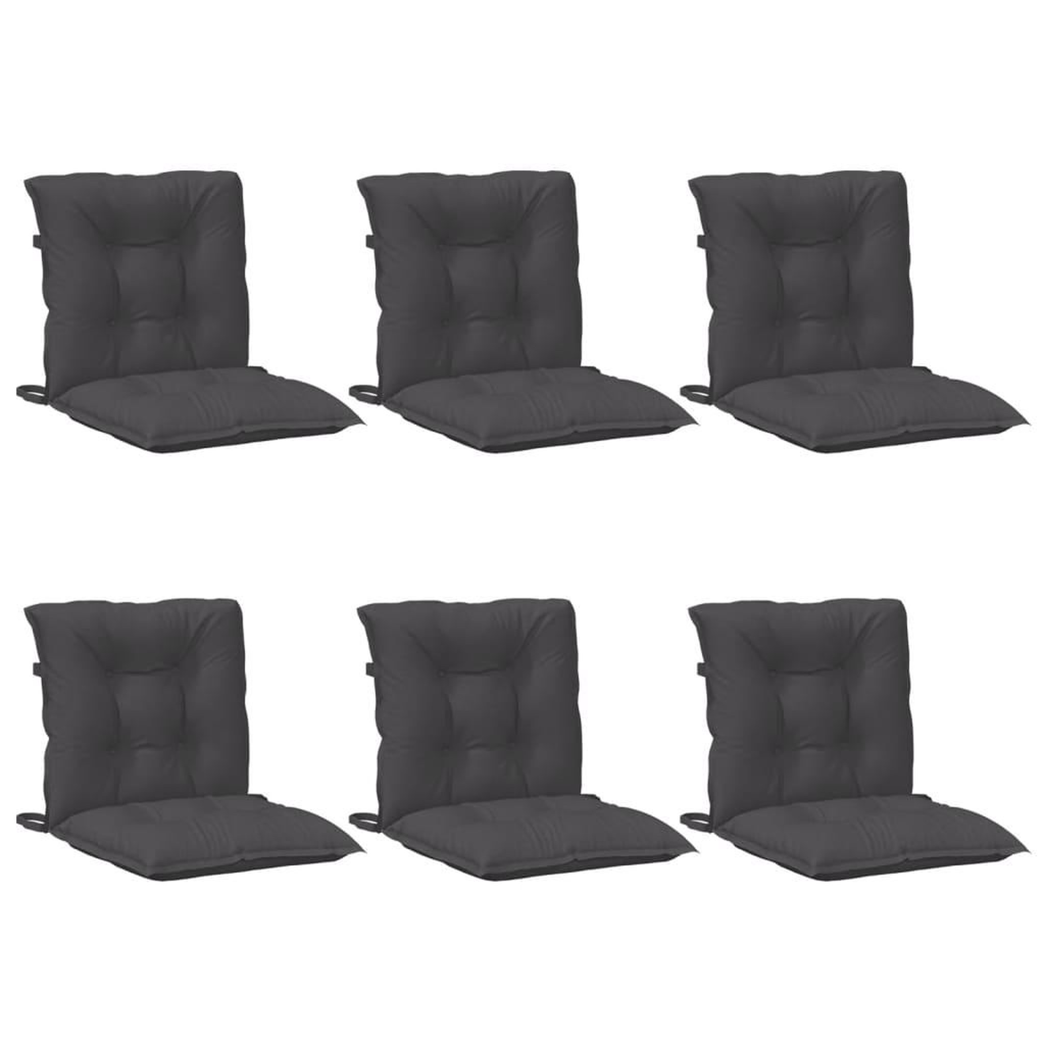 Voir la diapositive 3 : VIDAXL Coussins de chaise a dossier bas lot de 6 anthracite melange
