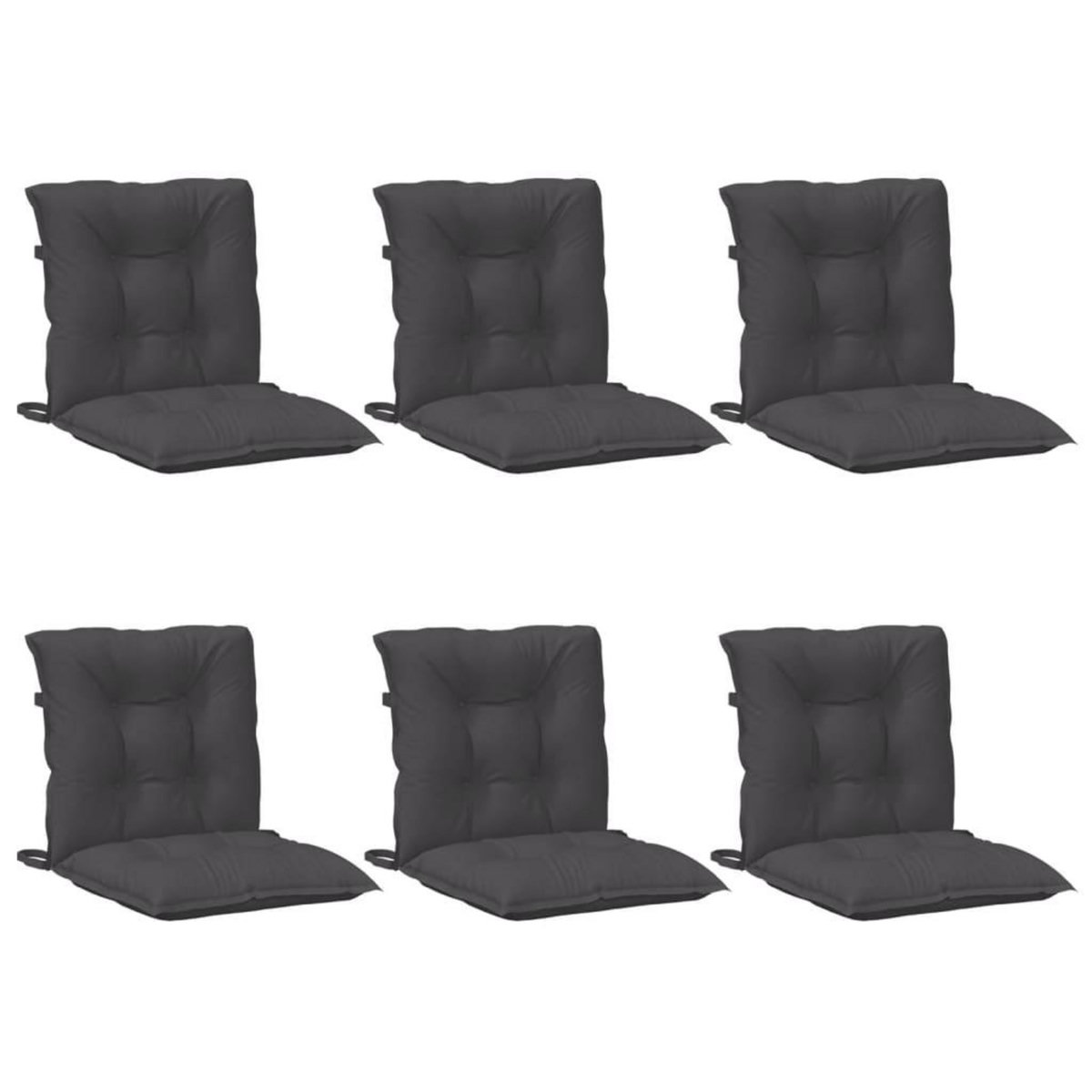 VIDAXL Coussins de chaise a dossier bas lot de 6 anthracite melange