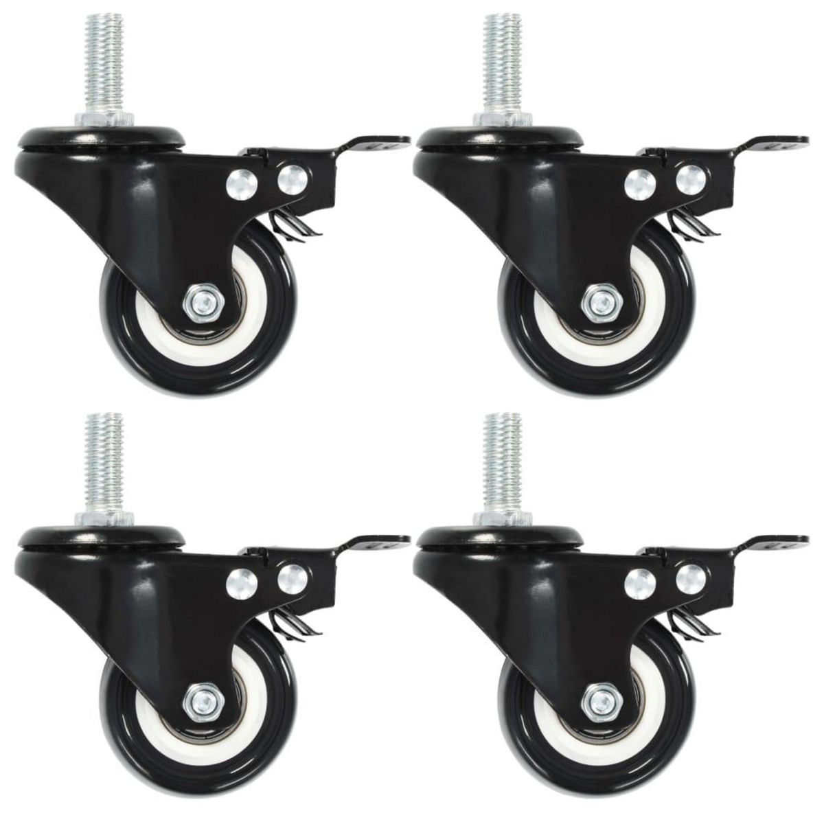 VIDAXL Roulettes pivotantes avec freins 4 pcs 50 mm
