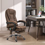 Voir la diapositive 2 : VINSETTO Fauteuil de bureau direction massant chauffant hauteur réglable dossier inclinable tissu marron