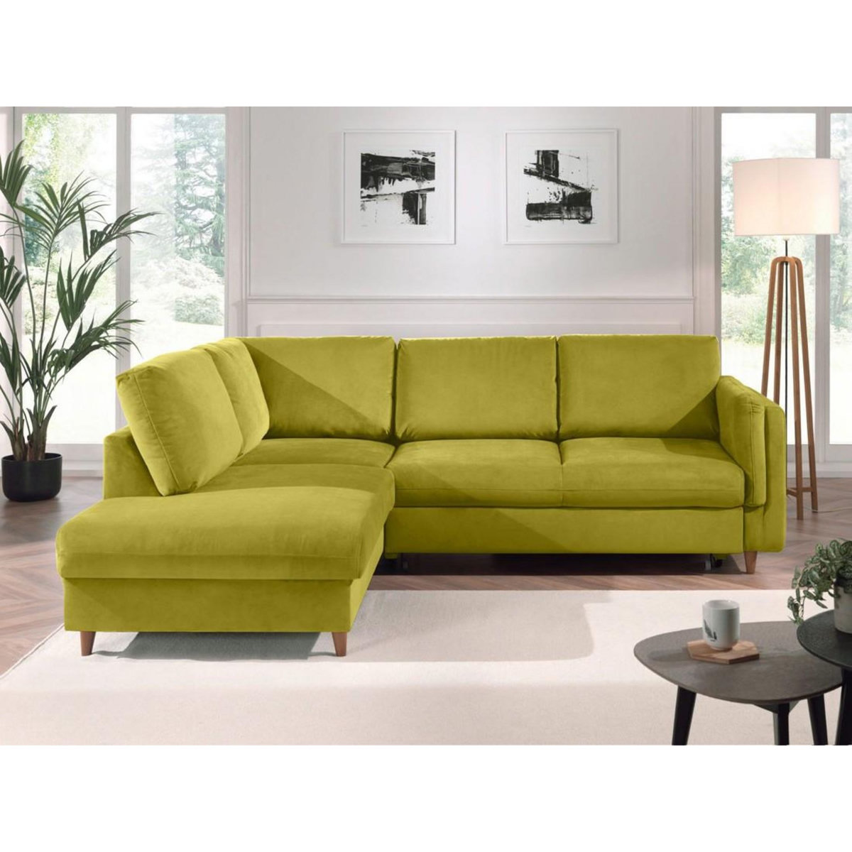 LISA DESIGN Brooke - canapé d'angle gauche - convertible - 5 places - en velours