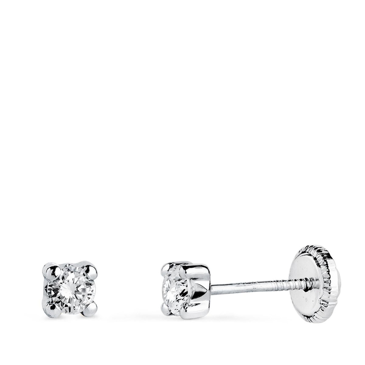 L'ATELIER D'AZUR Boucles d'Oreilles Or 18 Carats 750/000 Blanc Zirconium