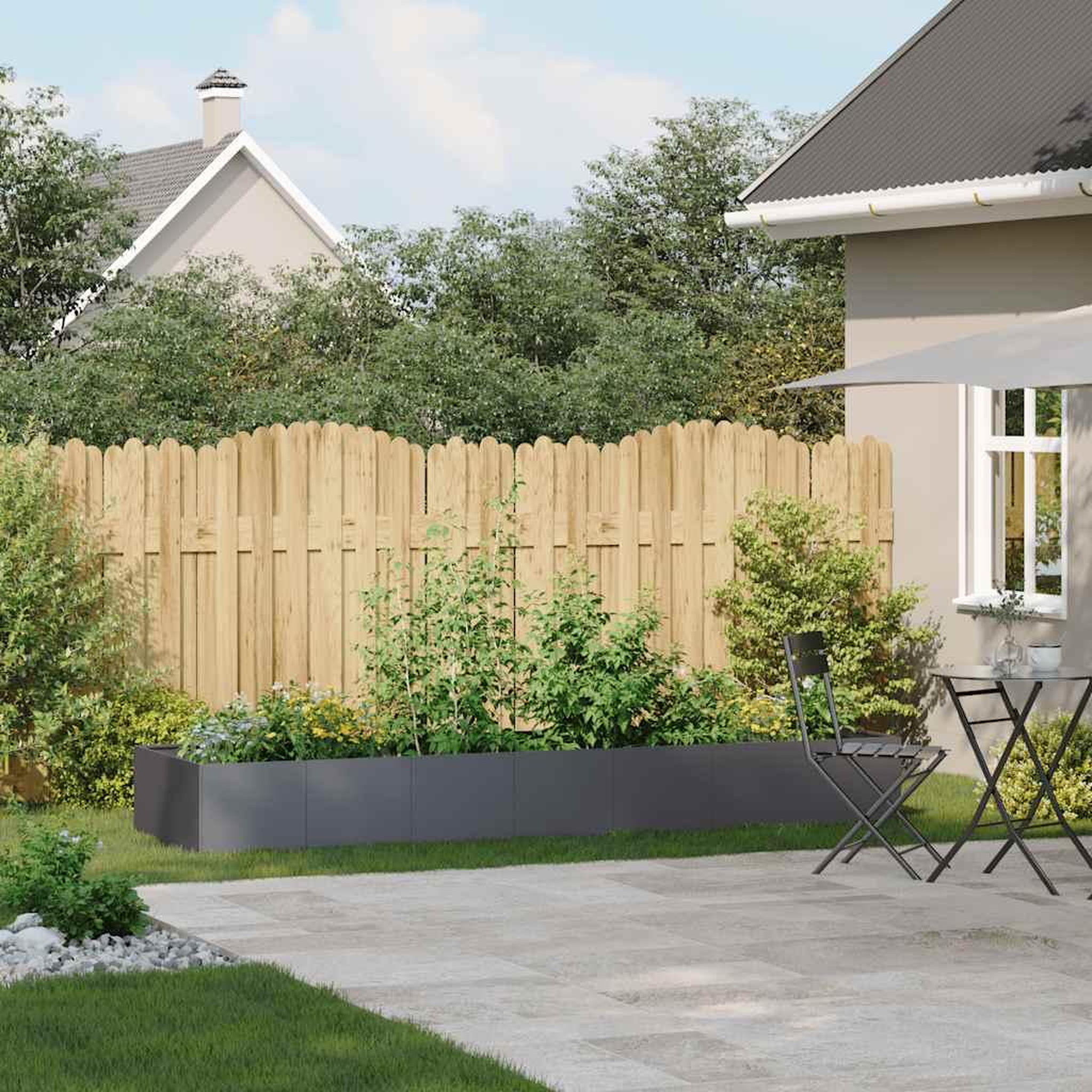 Voir la diapositive 3 : VIDAXL Jardiniere anthracite 280x80x40 cm acier