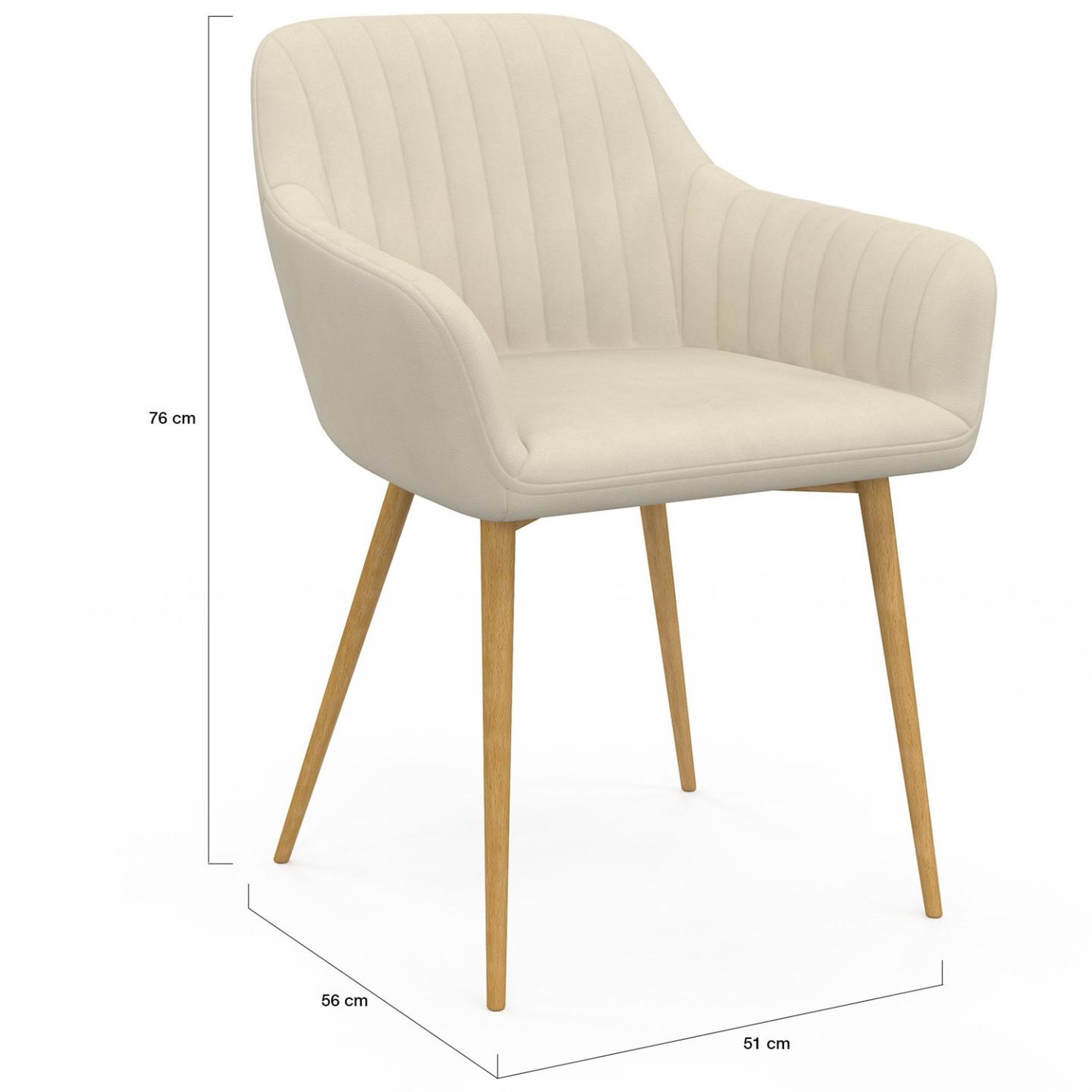 Voir la diapositive 5 : ID MARKET Lot de 2 chaises de salle à manger, fauteuils de table jany matelassées velours beige pieds effet bois