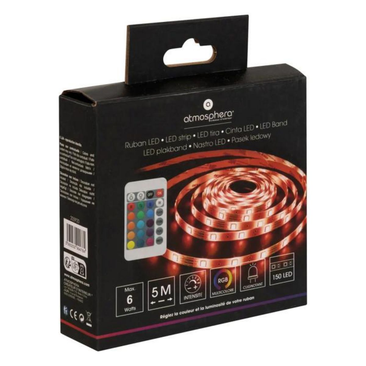 ATMOSPHERA Ruban LED à Pile  Lumière  5m Multicolore
