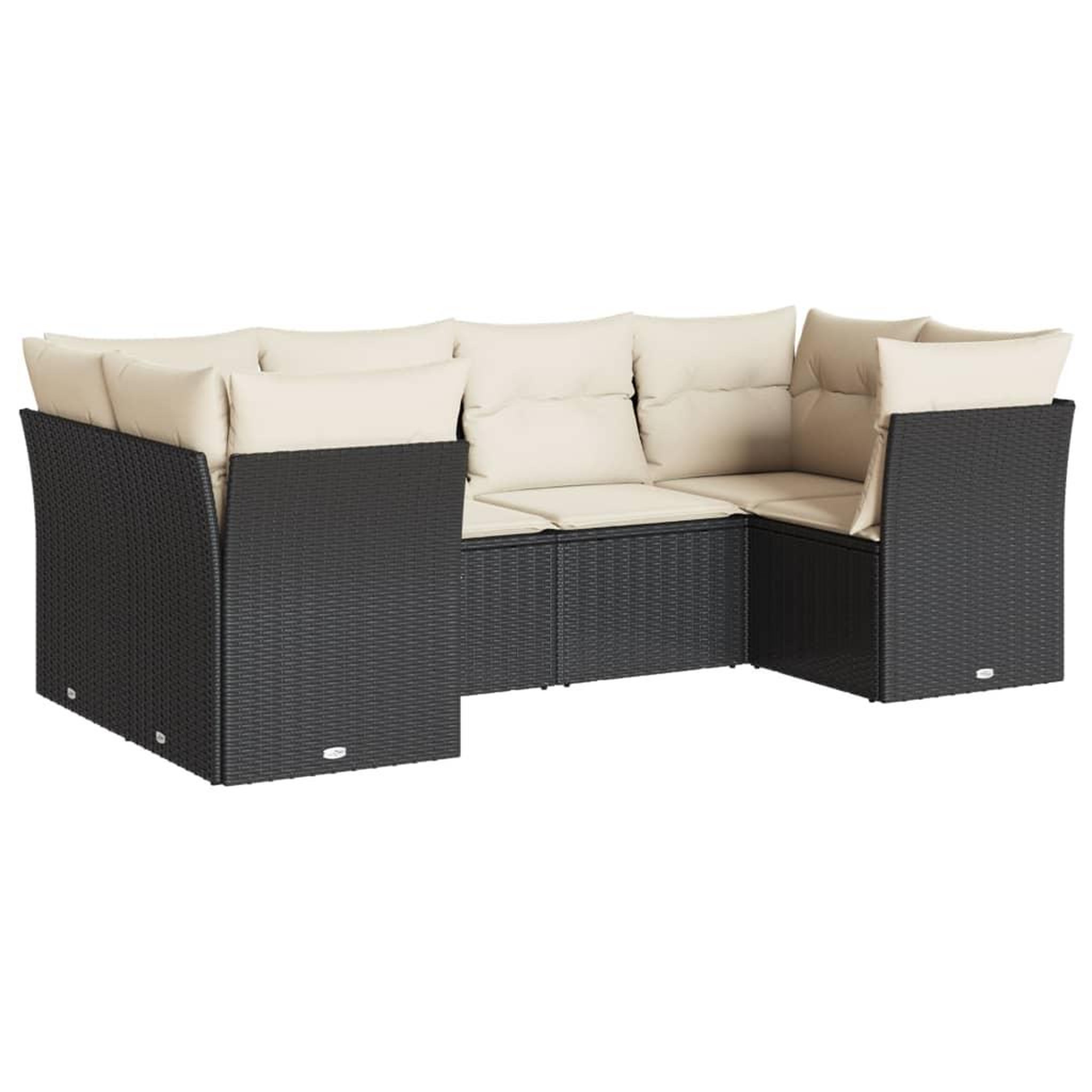 Voir la diapositive 2 : VIDAXL Salon de jardin 6 pcs avec coussins noir resine tressee