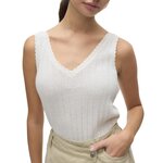 Vero Moda T Shirt Beige Femme Vero Moda Pointelle. Coloris disponibles : Blanc