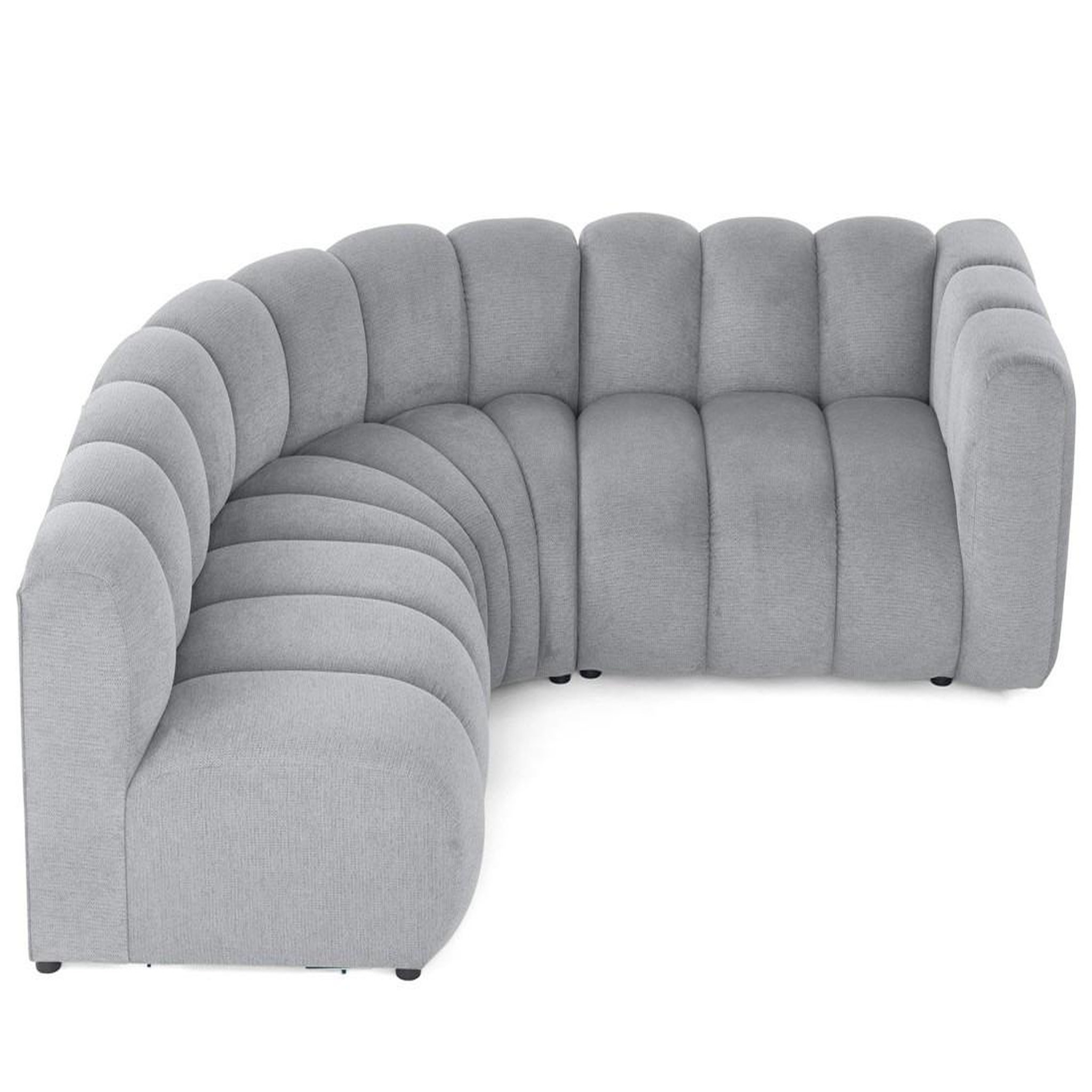 Voir la diapositive 4 : LISA DESIGN Debbie - canapé modulable d'angle gauche 4 places avec accoudoir en tissu texturé