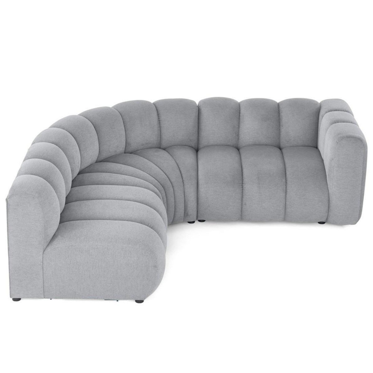 LISA DESIGN Debbie - canapé modulable d'angle gauche 4 places avec accoudoir en tissu texturé