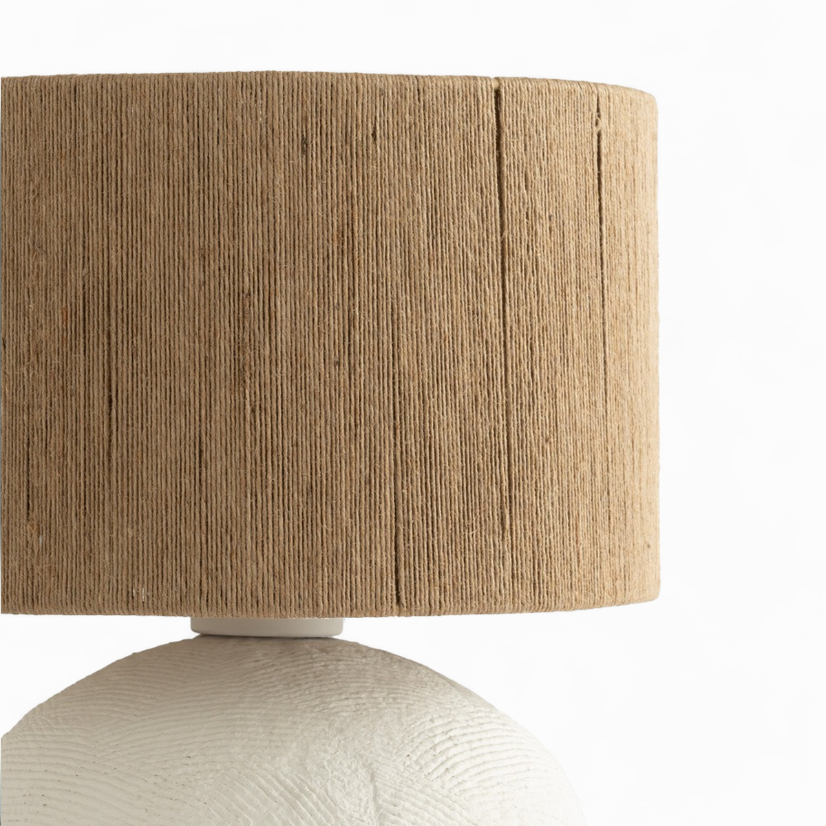Rendez vous déco Lampe à poser en jute et papier blanc-Nina