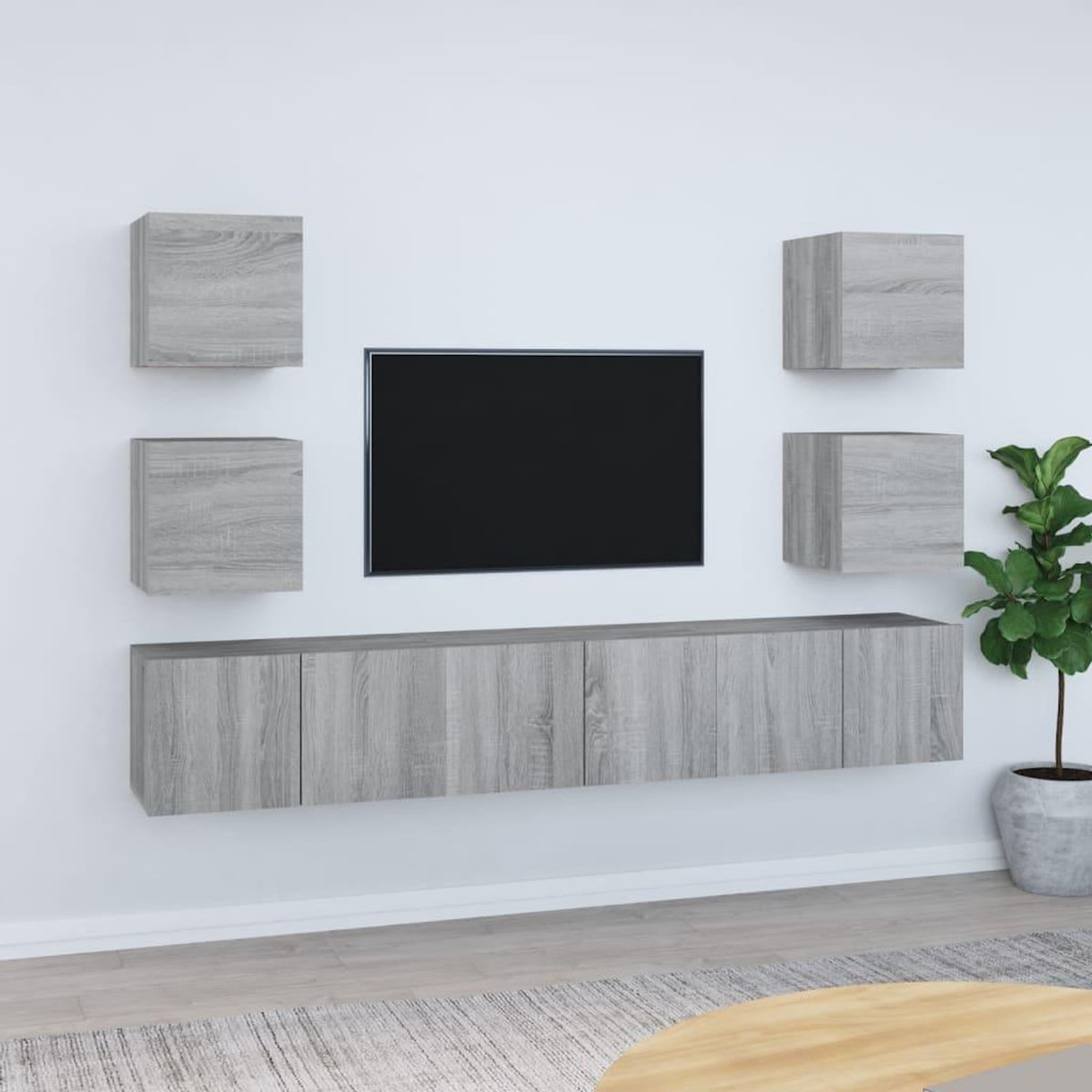 VIDAXL Ensemble de meubles TV 7 pcs Sonoma gris Bois d'ingenierie