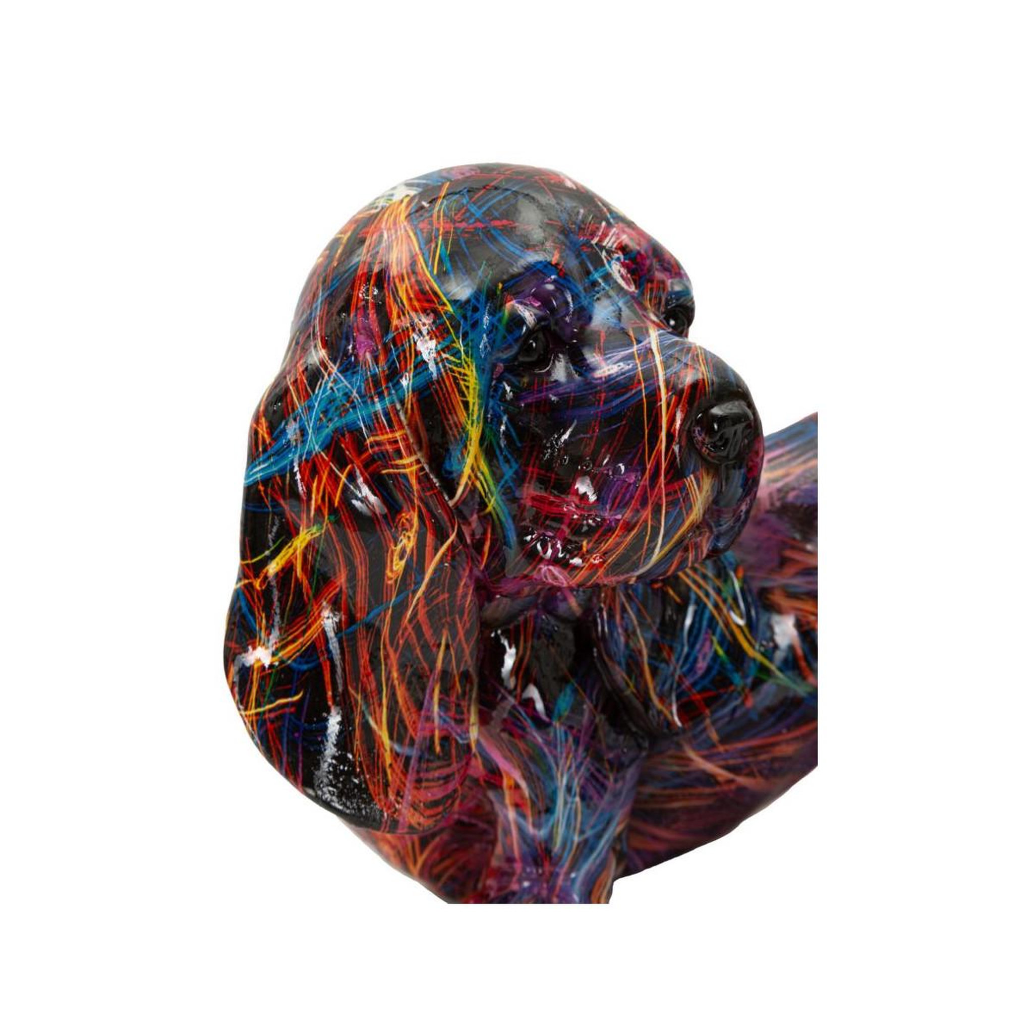 Voir la diapositive 4 : Paris Prix Statuette teckel en résine  psyco  20cm multicolore