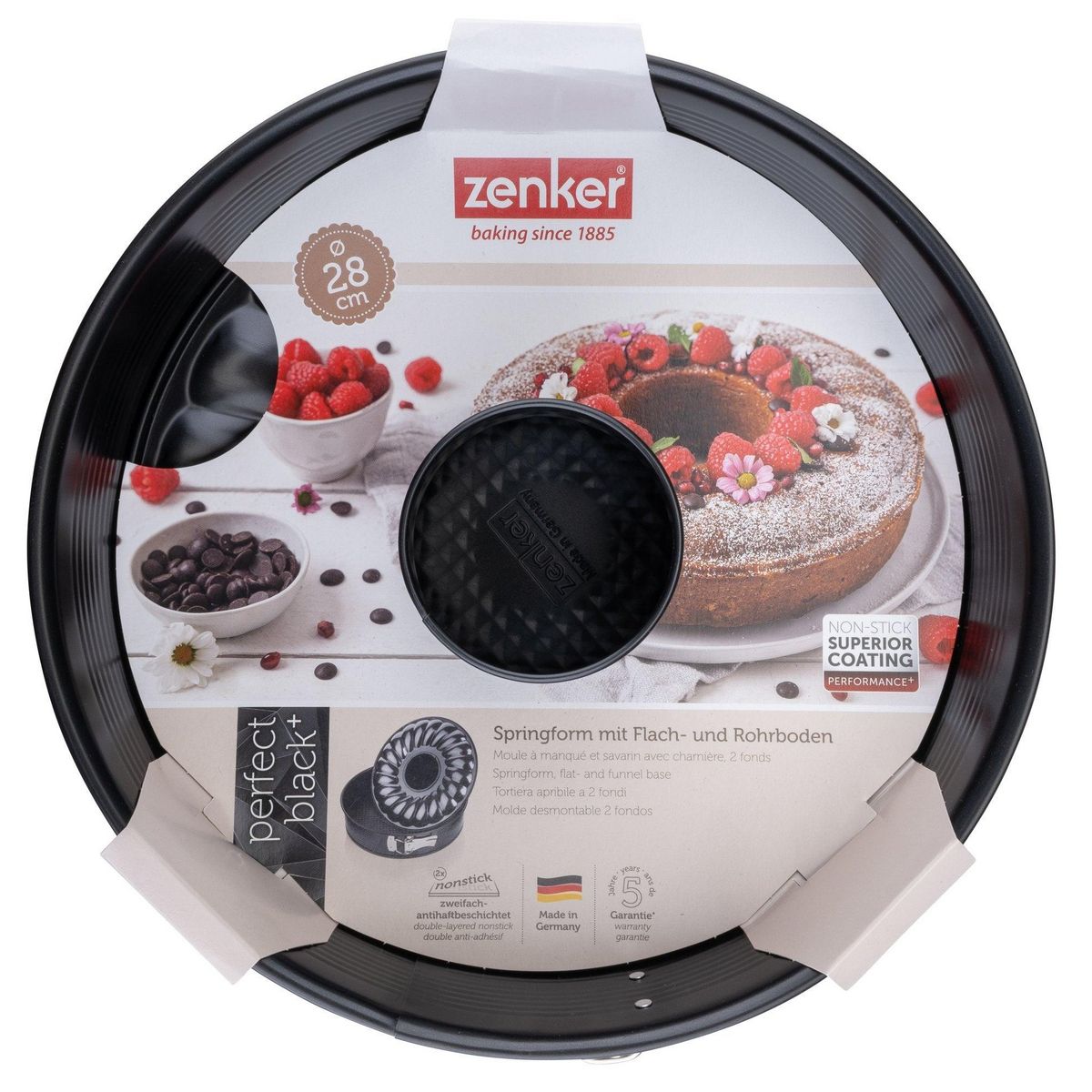 ZENKER Moule à manqué et à savarin double fond 28 cm Zenker PerfectBack+