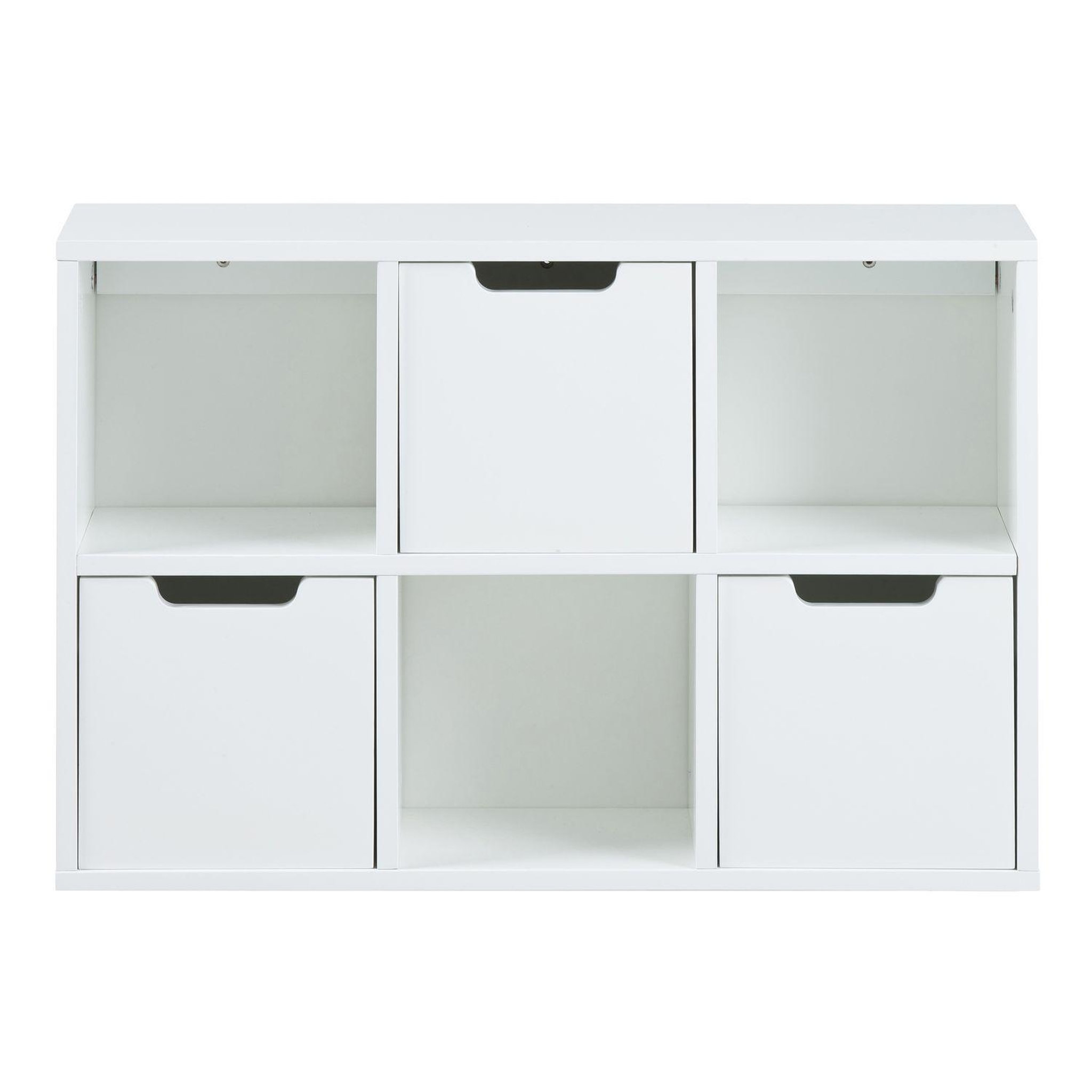 Voir la diapositive 1 : TOILINUX Etagère murale 6 cases Soren en bois - Blanc