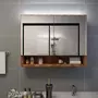 VIDAXL Armoire a miroir de salle de bain LED Chene 80x15x60 cm MDF
