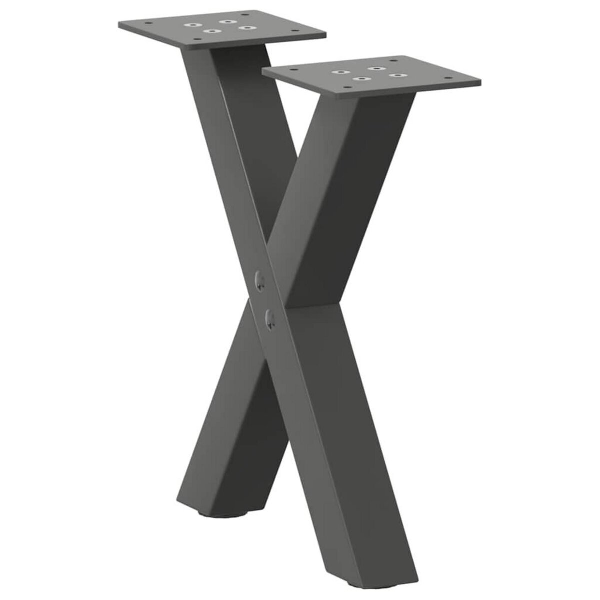 VIDAXL Pieds de table basse forme de X 2 pcs anthracite 37x(30-31) cm