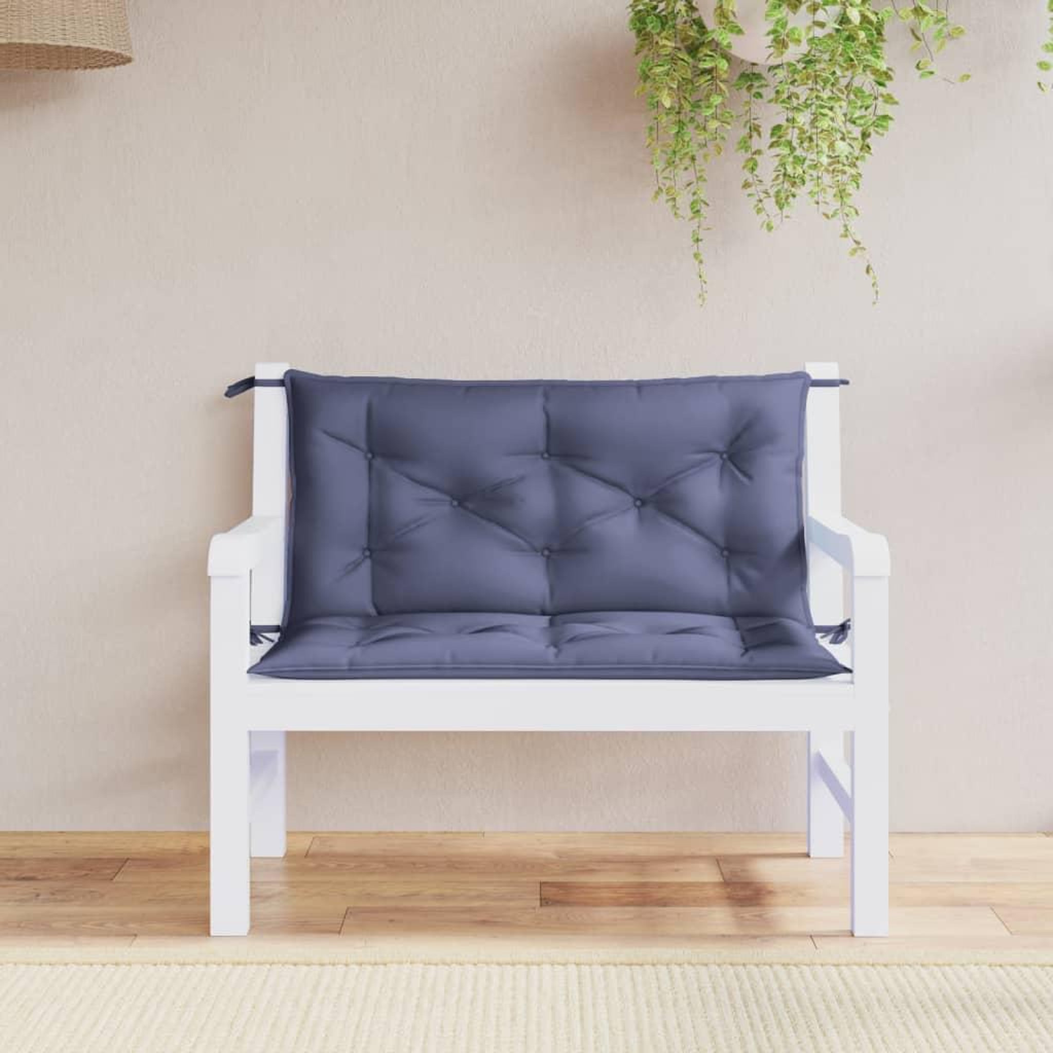 VIDAXL Coussins de banc de jardin lot de 2 bleu marine tissu oxford