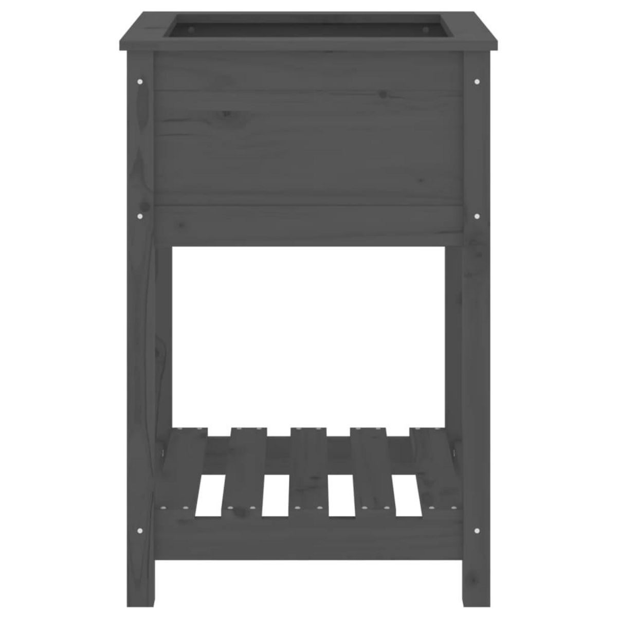 VIDAXL Jardiniere avec etagere Gris 54x54x81 cm Bois massif de pin