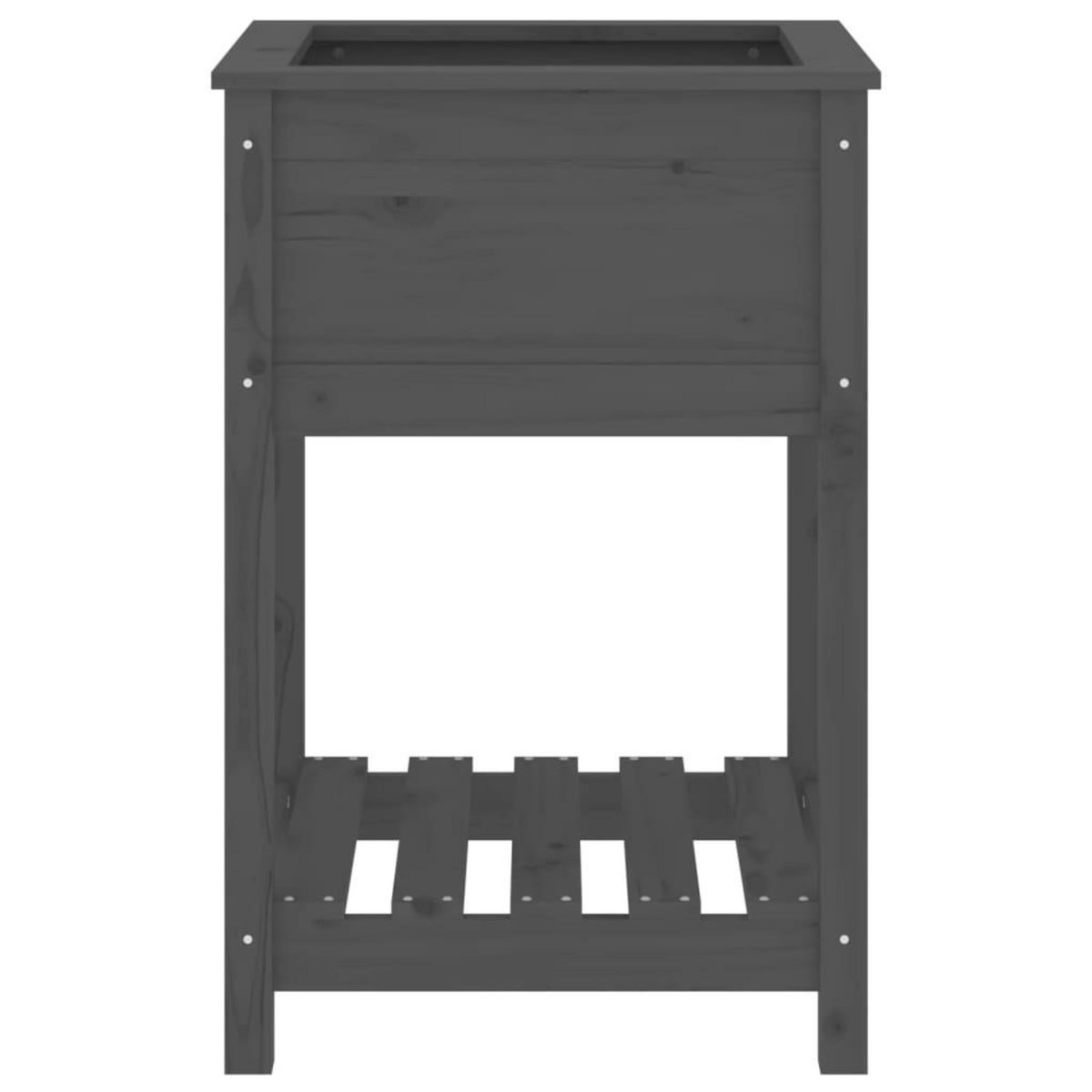 VIDAXL Jardiniere avec etagere Gris 54x54x81 cm Bois massif de pin