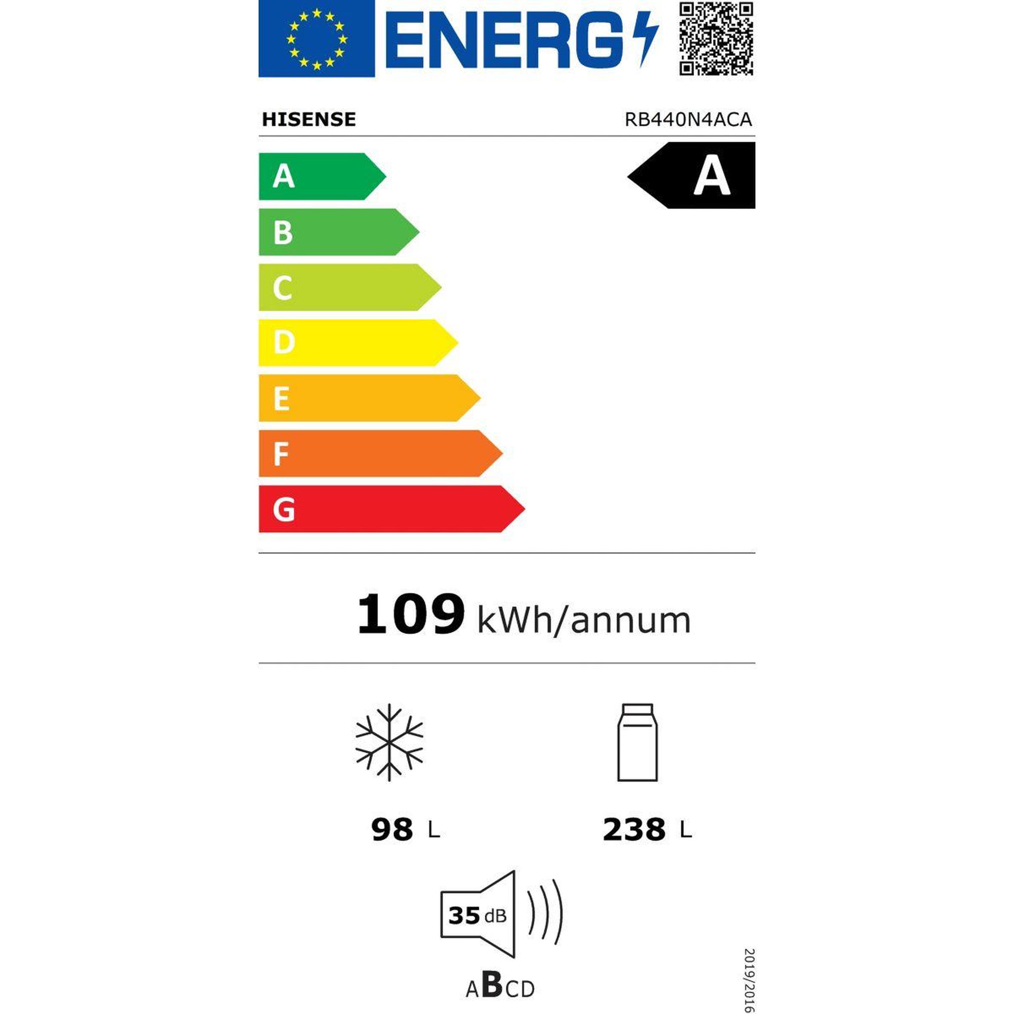 Voir la diapositive 6 : Hisense Réfrigérateur combiné rb440n4aca