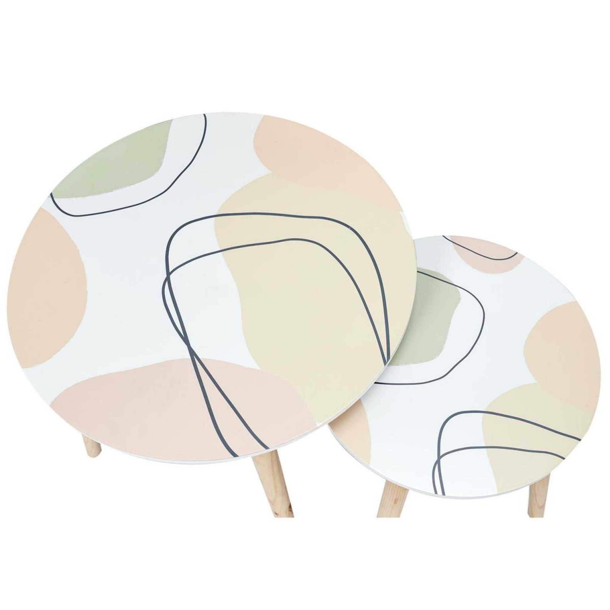 Voir la diapositive 4 : The Home Deco Factory Lot de 2 tables gigognes  poésie  48cm multicolore