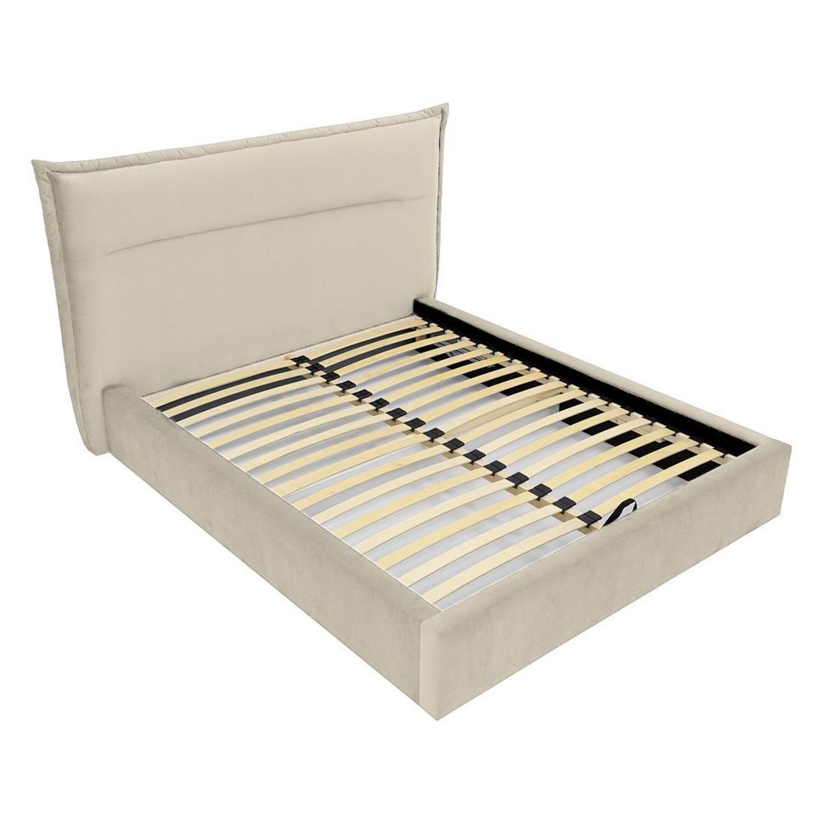 BEST MOBILIER Emy - lit coffre - 180x200 cm - en velours - sommier inclus