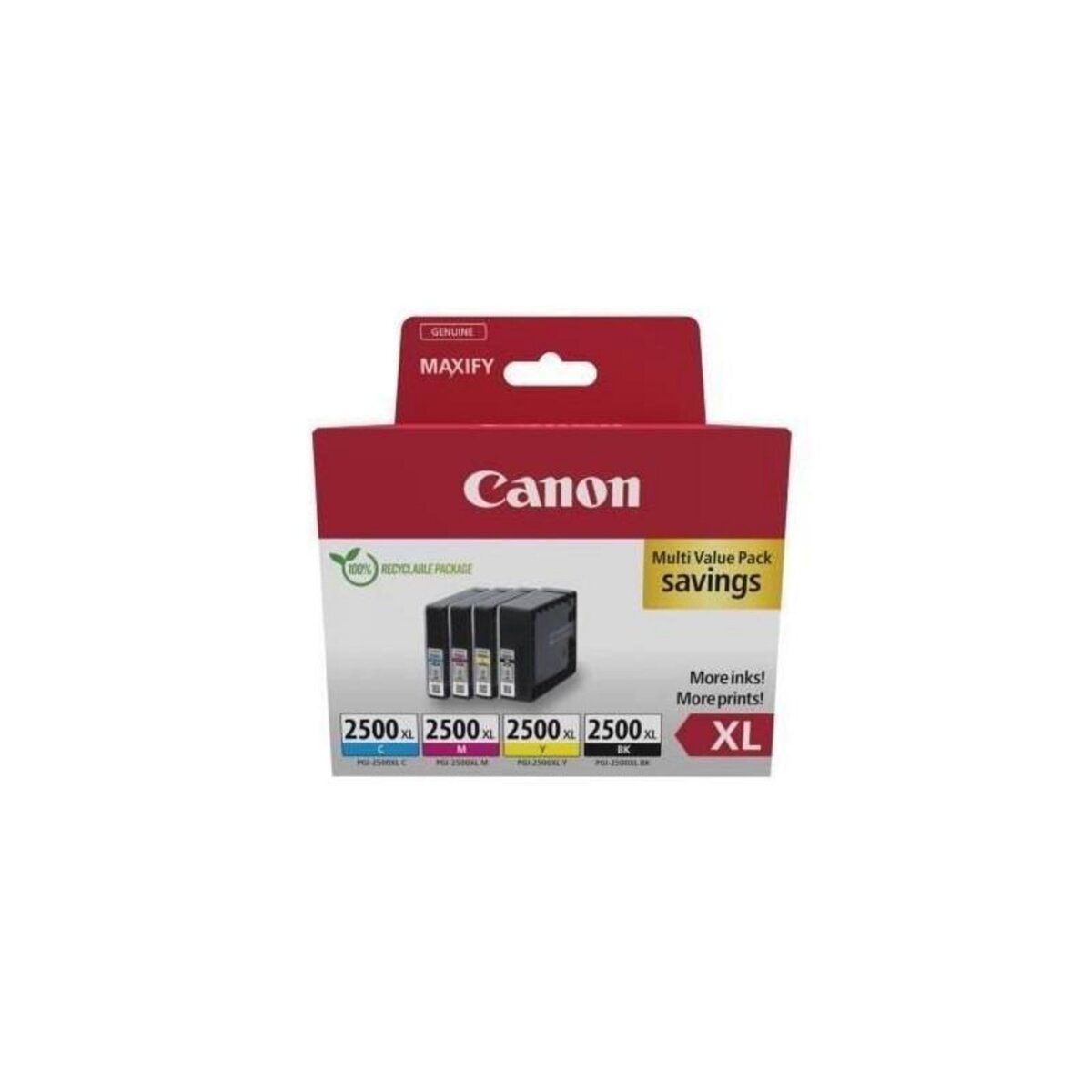 Canon Multipack cartouches d'encre - CANON - PGI-2500XL Noir/Cyan/Magenta/Jaune - Haut rendement