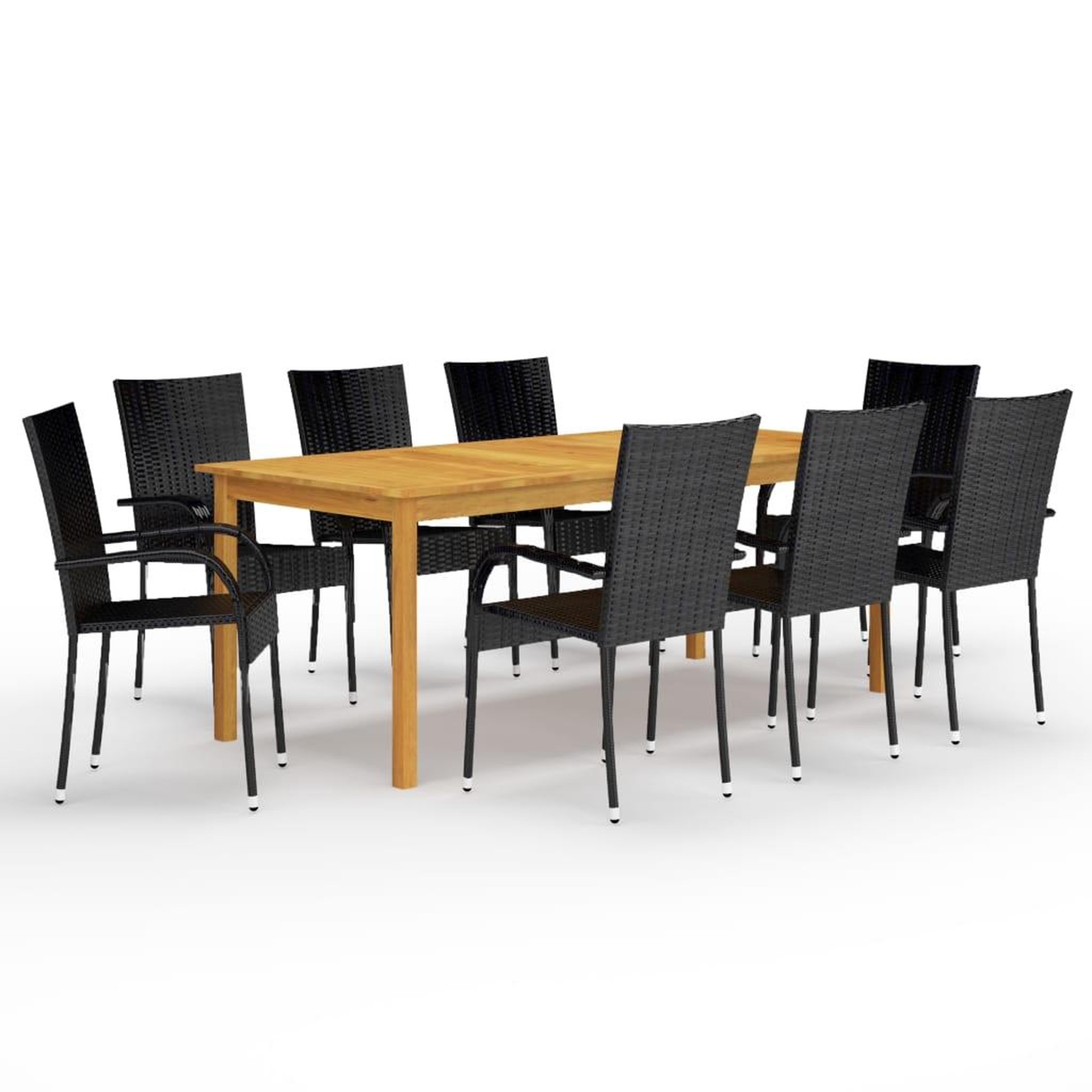 Voir la diapositive 1 : VIDAXL Ensemble a manger de jardin 9 pcs Noir